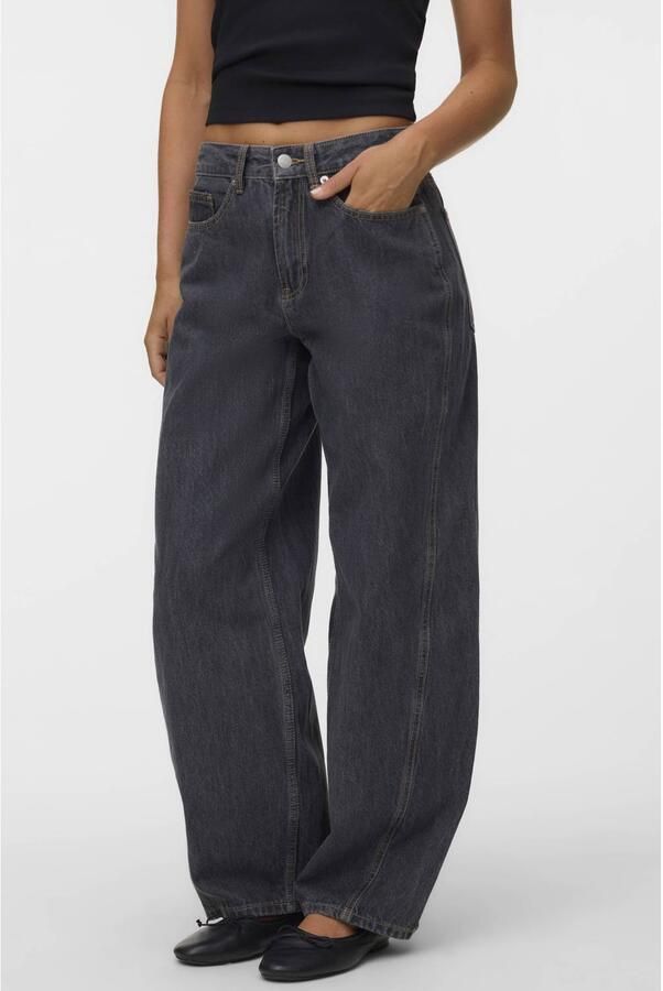 VERO MODA barrel jeans dark grey denim
