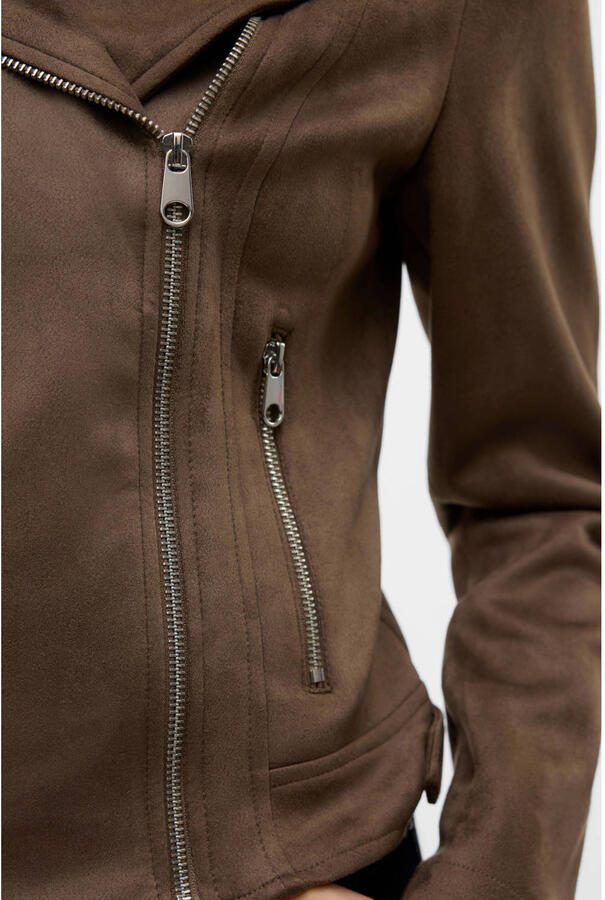 Vero Moda Regular fit kunstleren jack met riempjes aan de romp model 'JOSE' - Foto 2