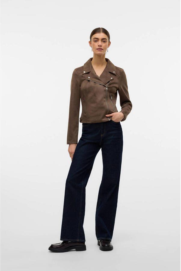 Vero Moda Regular fit kunstleren jack met riempjes aan de romp model 'JOSE' - Foto 3