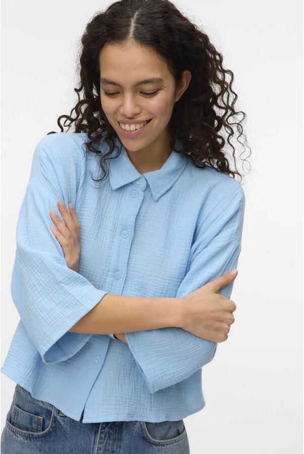 Vero Moda Loose fit overhemdblouse van puur katoen model 'NATALI'