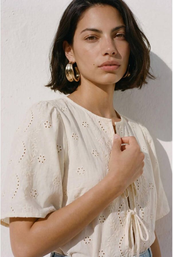 VERO MODA blouse broderie ecru - Foto 2