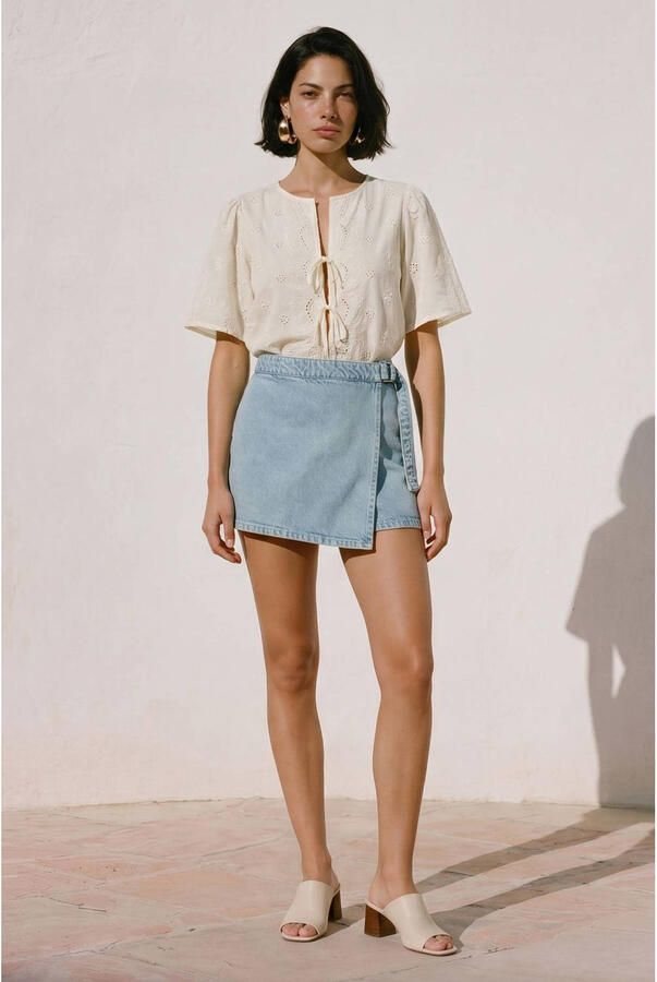 VERO MODA blouse broderie ecru - Foto 3
