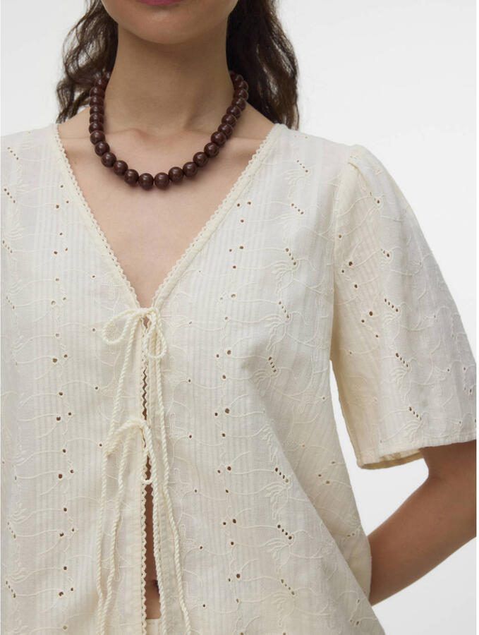 VERO MODA blouse broderie ecru - Foto 2