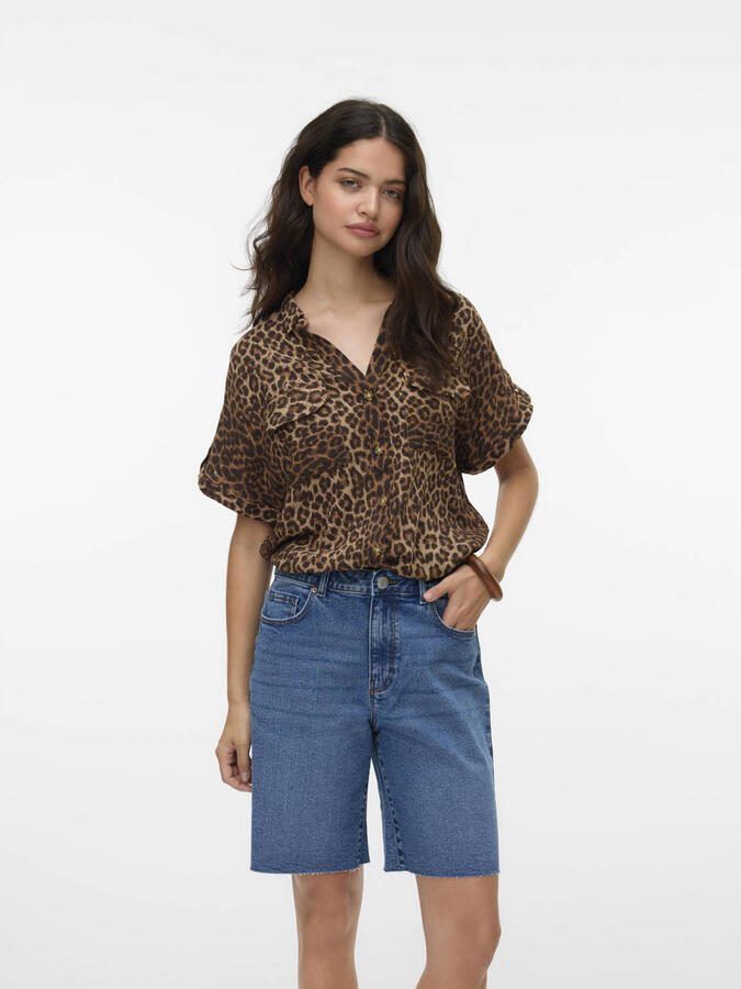 Vero Moda Regular fit overhemdblouse van pure viscose model 'BUMPY'