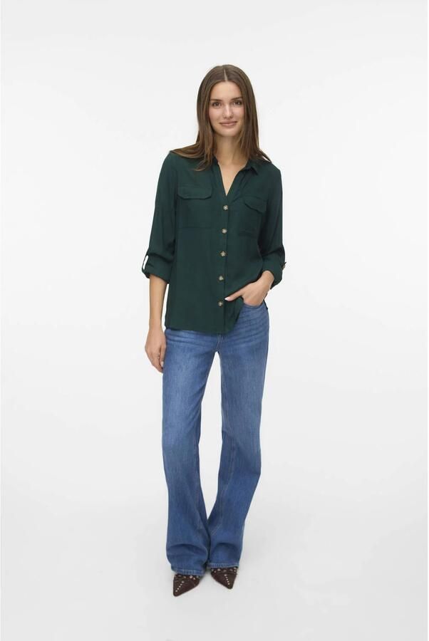 Vero Moda Regular fit overhemdblouse van pure viscose model 'BUMPY'