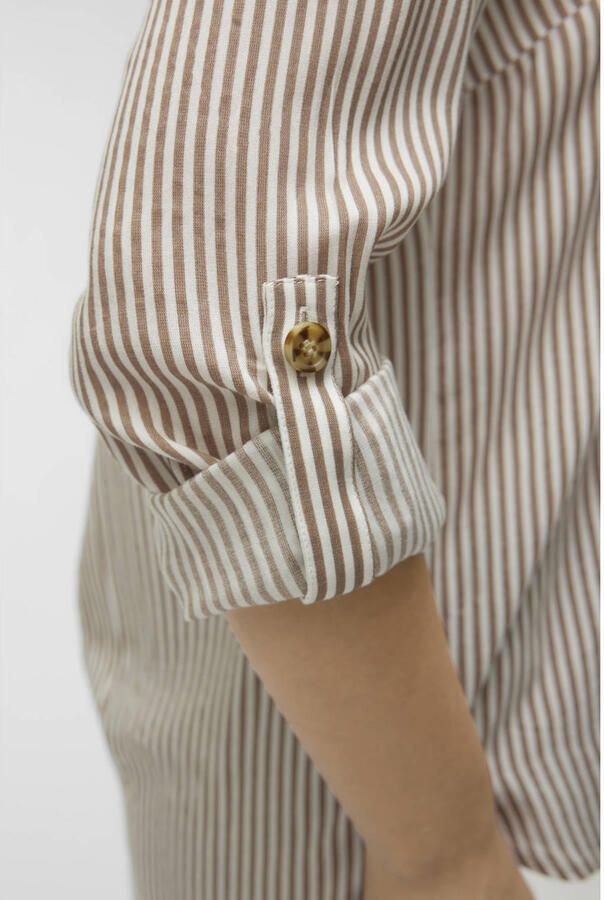 Vero Moda Overhemdblouse met opgestikte paspelzakken op de borst model 'BUMPY' - Foto 2