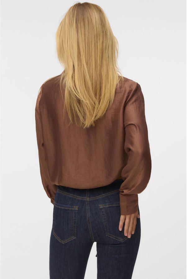 Vero Moda Toma LS Tie Woven Shirt Dames - Foto 2