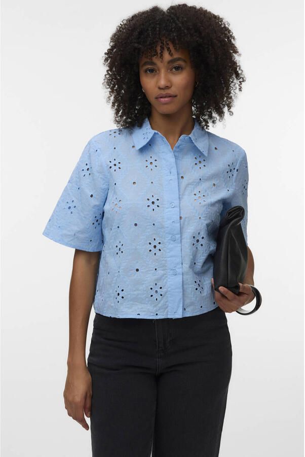 Vero Moda relaxed fit overhemdblouse van puur katoen model 'ELIZA'
