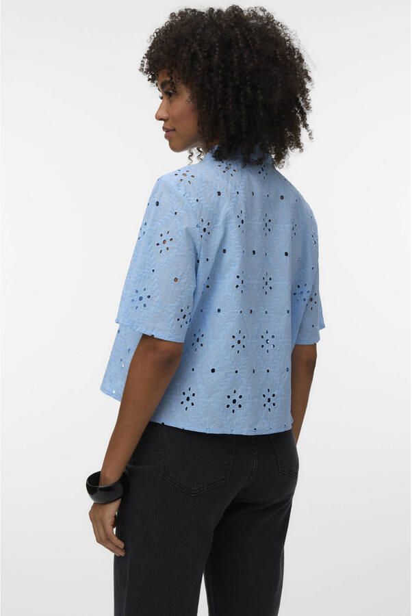 Vero Moda relaxed fit overhemdblouse van puur katoen model 'ELIZA' - Foto 2