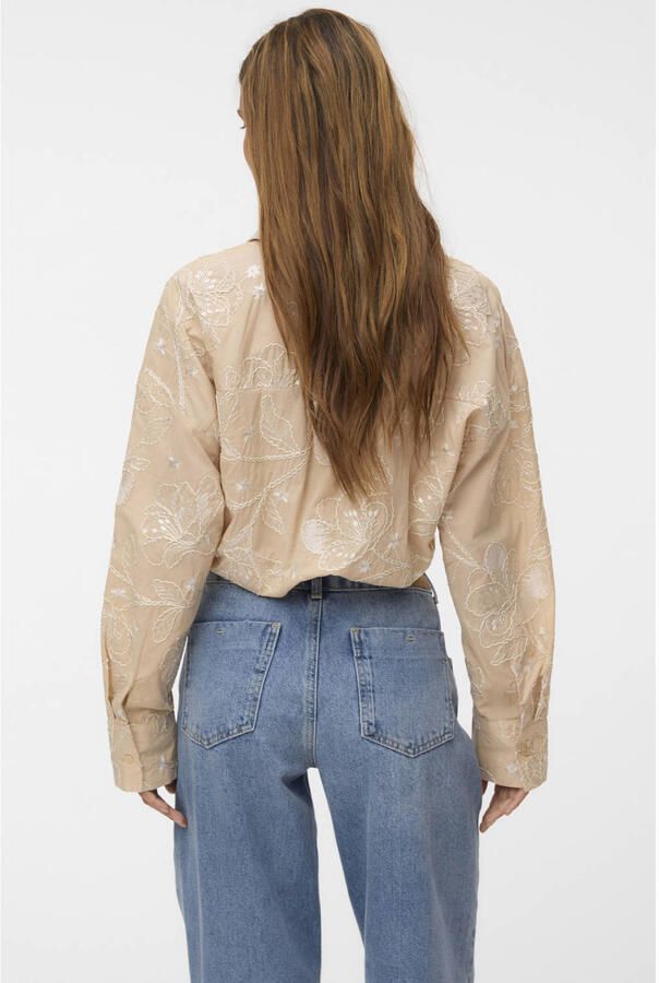 VERO MODA blouse met borduursels beige - Foto 2