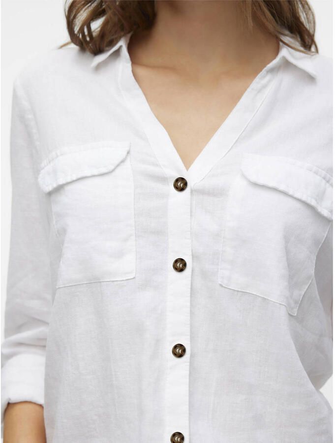 VERO MODA blouse met linnen wit - Foto 3