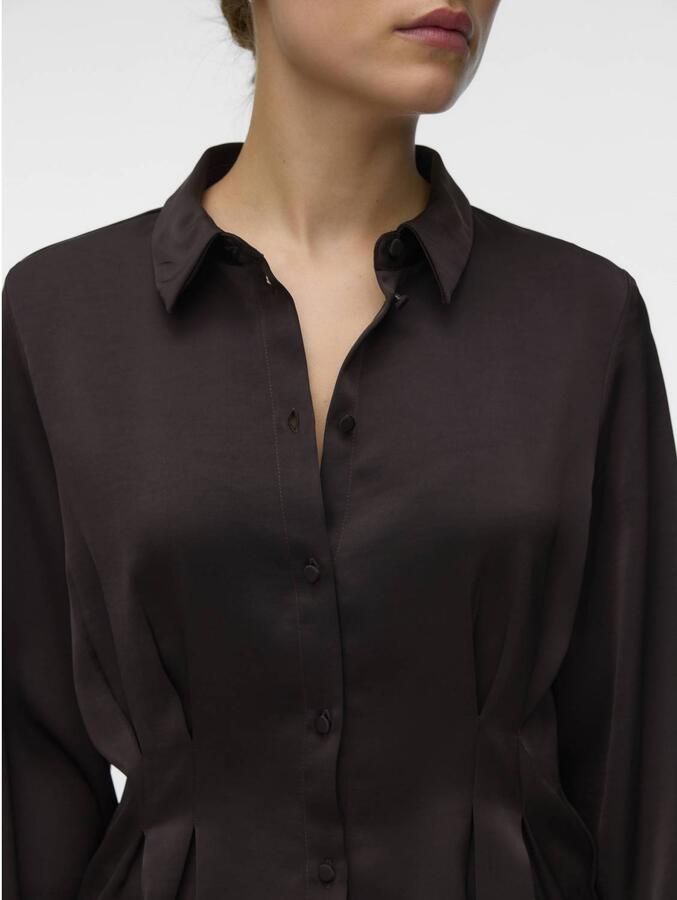 Vero Moda regular fit blouse met lange mouwen in satijnlook model 'MIRO' - Foto 2