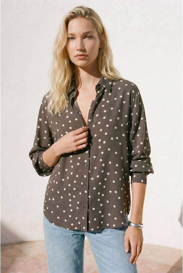 VERO MODA blouse met stippen bruin