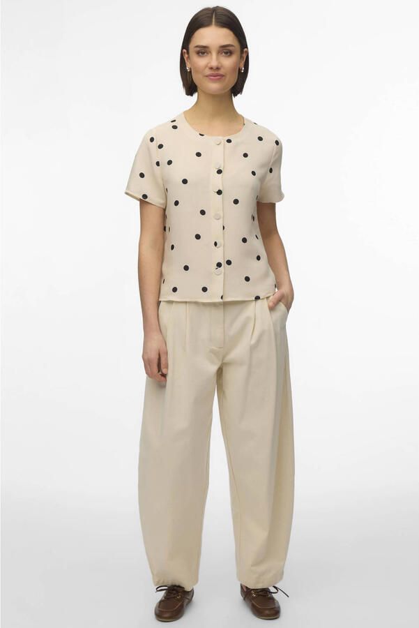 VERO MODA blouse met stippen ecru - Foto 2