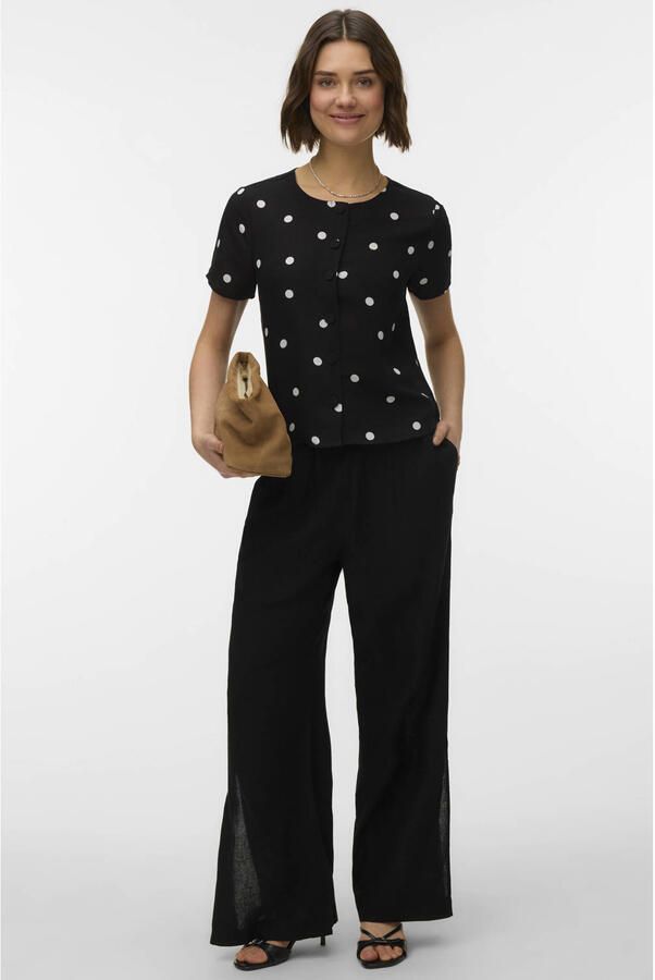 VERO MODA blouse met stippen zwart - Foto 2