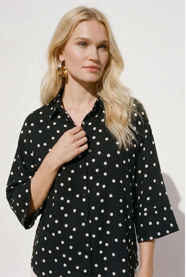 VERO MODA blouse met stippen zwart - Foto 2