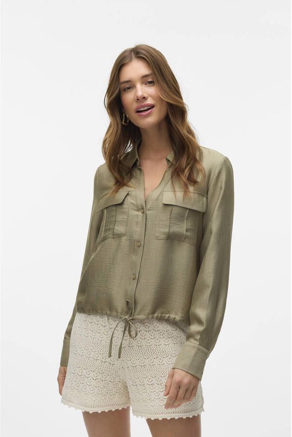Vero Moda Toma LS Tie Woven Shirt Dames - Foto 3