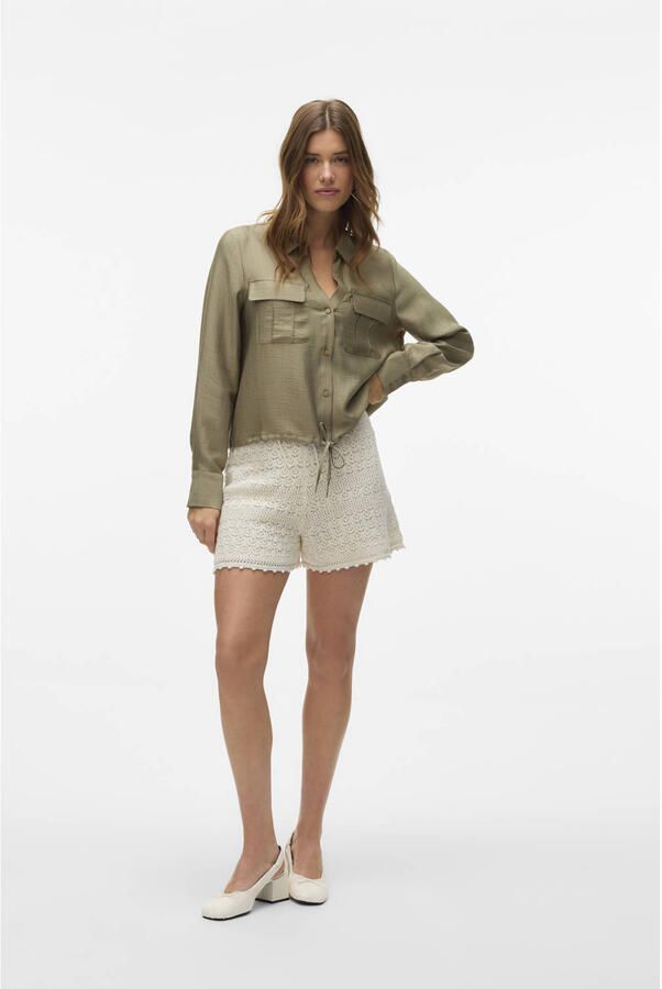 Vero Moda Toma LS Tie Woven Shirt Dames - Foto 2