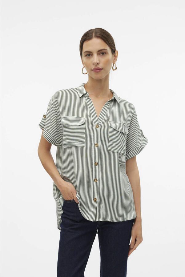 Vero Moda regular fit overhemdblouse van pure viscose model 'BUMPY'