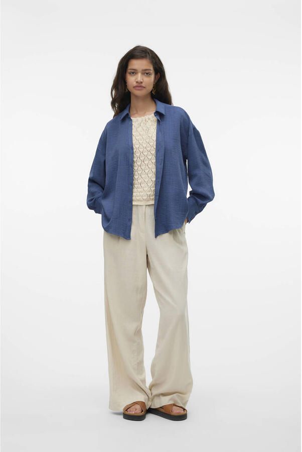 Vero Moda Blouse met lange mouwen VMMELANEY QUEENY LS SHIRT WVN NOOS