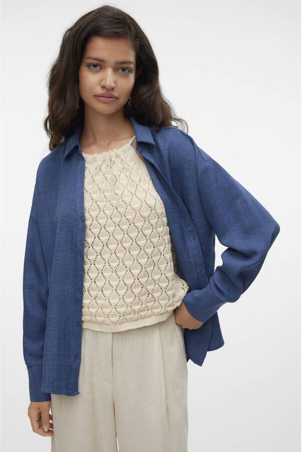 Vero Moda Blouse met lange mouwen VMMELANEY QUEENY LS SHIRT WVN NOOS - Foto 2