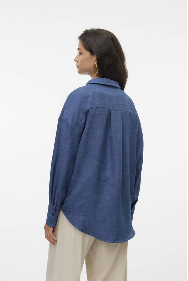 Vero Moda Blouse met lange mouwen VMMELANEY QUEENY LS SHIRT WVN NOOS - Foto 3
