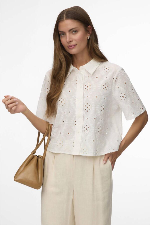 Vero Moda relaxed fit overhemdblouse van puur katoen model 'ELIZA'
