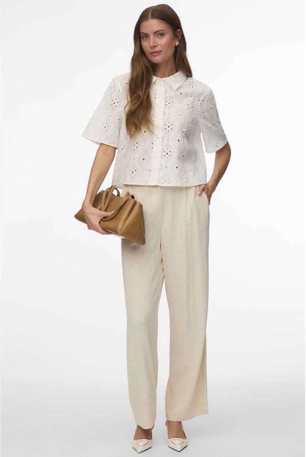 Vero Moda relaxed fit overhemdblouse van puur katoen model 'ELIZA' - Foto 3