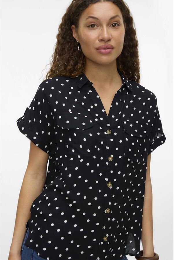 Vero Moda comfort fit blouse van pure viscose model 'BUMPY'