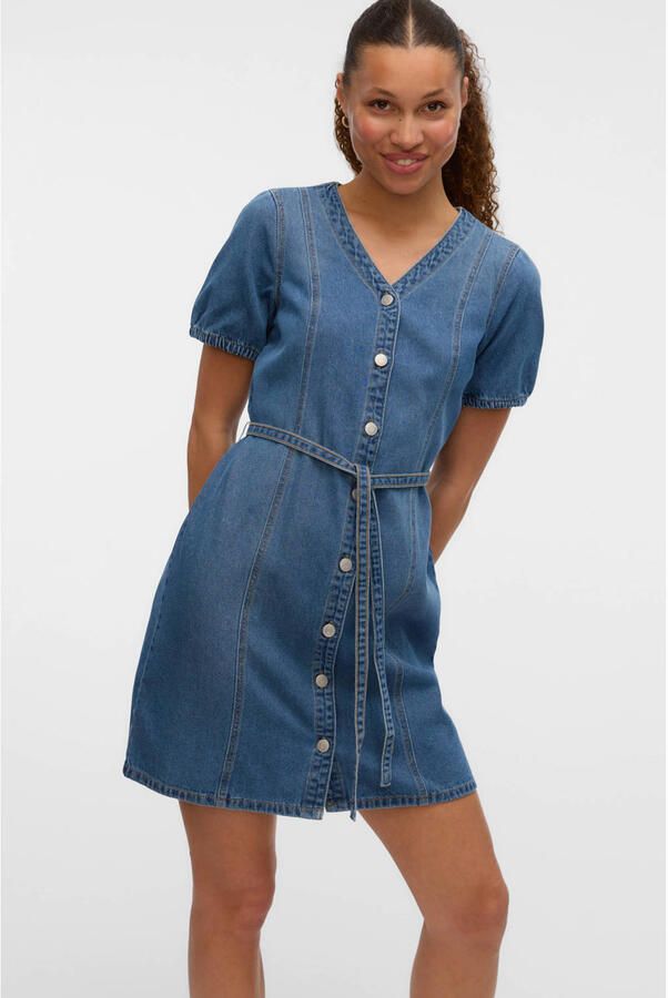 Vero Moda Regular fit jeansjurk van een mix van katoen en viscose model 'JANET' - Foto 3