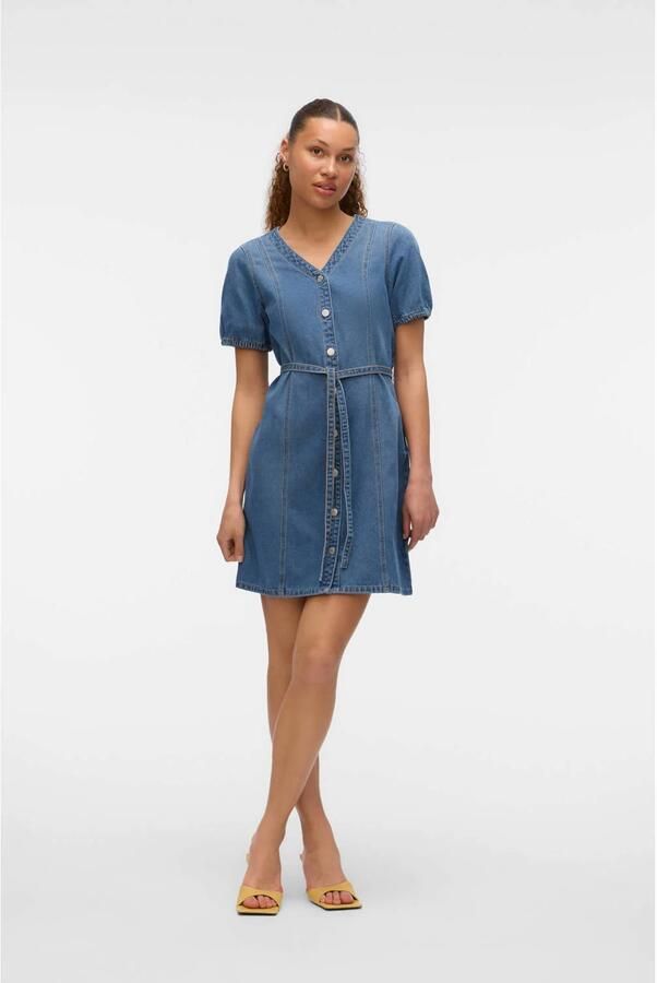 Vero Moda Regular fit jeansjurk van een mix van katoen en viscose model 'JANET' - Foto 2