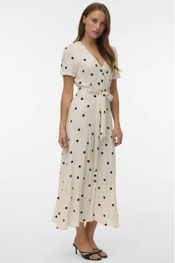 VERO MODA blousejurk met stippen ecru - Foto 2