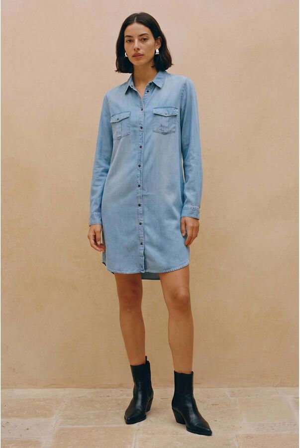 Vero Moda Knielange jeansjurk met borstzakken model 'SILLA' - Foto 2