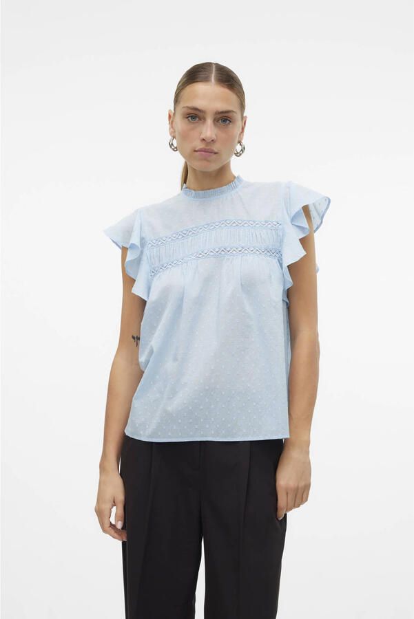 Vero Moda regular fit blousetop van puur katoen model 'TRINE'