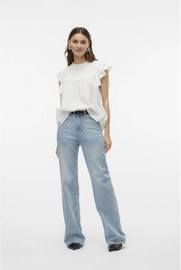 Vero Moda Regular fit blousetop van puur katoen model 'TRINE'