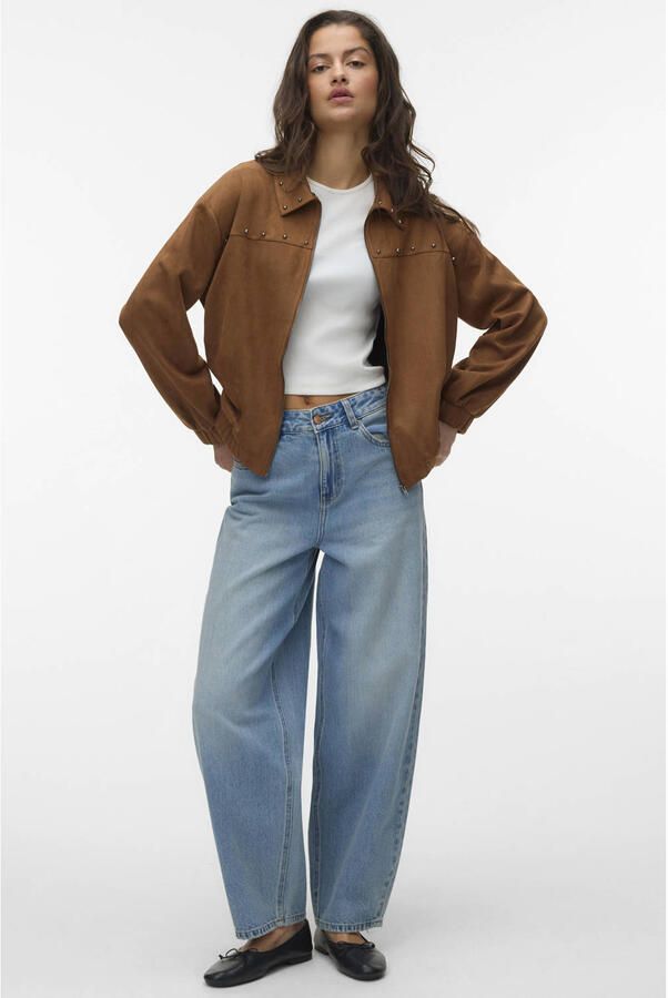 Vero Moda regular fit bomberjack met studs model 'ANDREA'