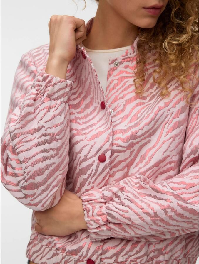 VERO MODA bomberjack met zebraprint lichtroze - Foto 2
