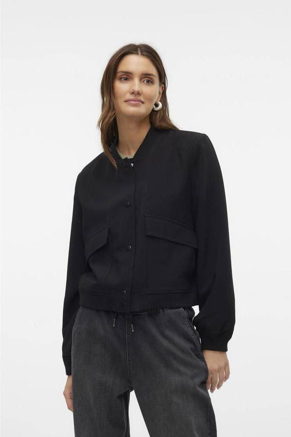 Vero Moda Korte Zwarte Jas Freewear Zwart Black Dames