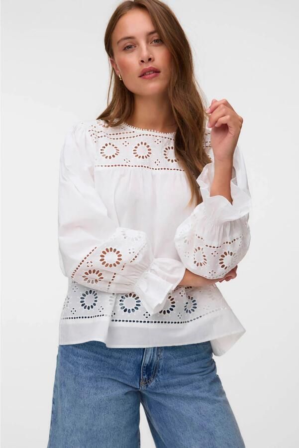 VERO MODA broderie top wit