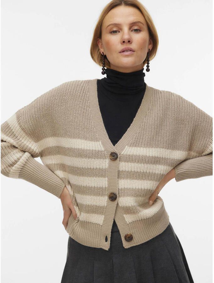 Vero Moda Relaxed fit gebreid jack met V-hals model 'LEA'
