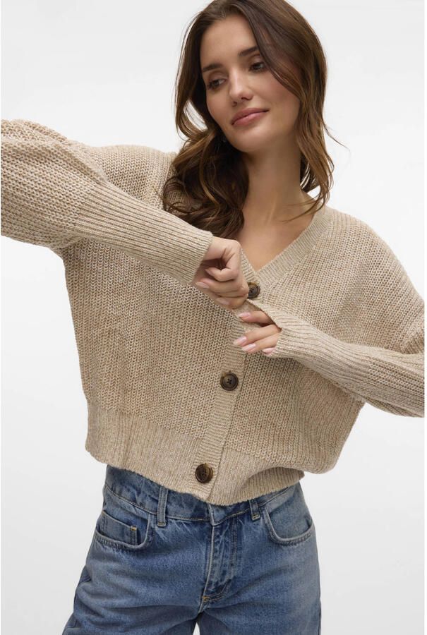 Vero Moda V-hals Manchetvest Moon Rock Zilveren Voering Berk Gray Dames - Foto 2