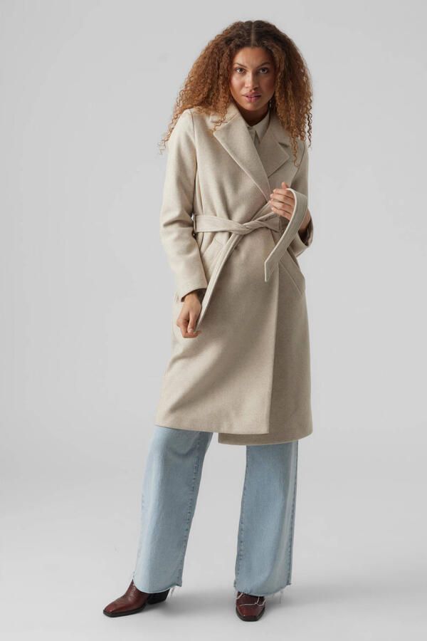 Vero Moda Regular fit lange jas met strikceintuur model 'FORTUNEAYA' - Foto 3