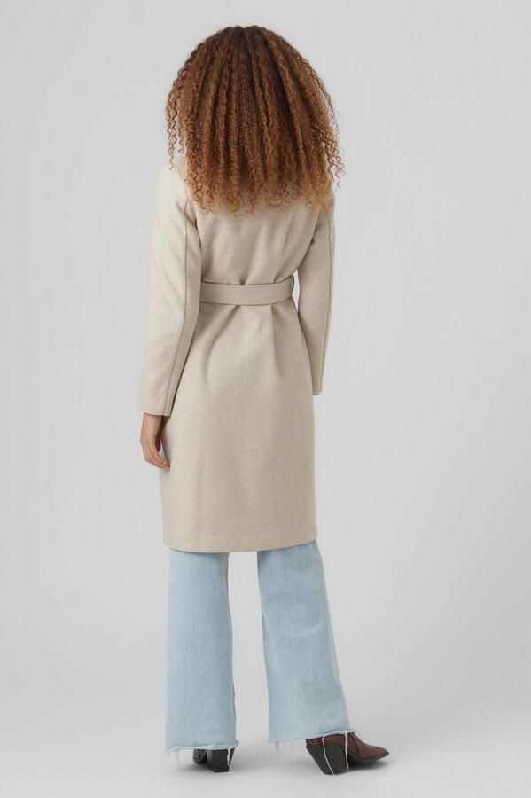 Vero Moda Regular fit lange jas met strikceintuur model 'FORTUNEAYA'