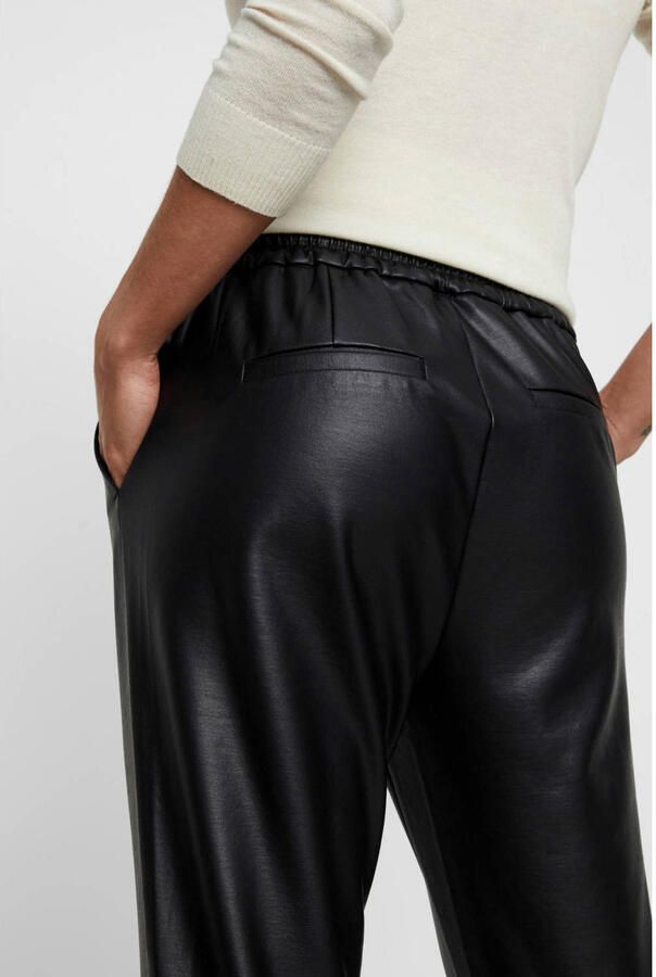 Vero Moda Imitatieleren broek VMEVA MR LOOSE STRING COATED PNT