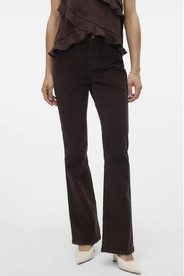VERO MODA corduroy flared broek bruin