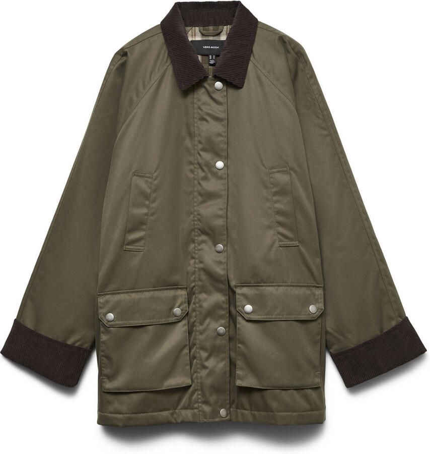 VERO MODA corduroy outdoor jas olijfgroen
