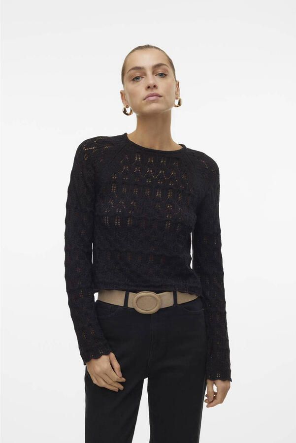 Vero Moda Regular fit gebreide pullover van ajourtricot model 'NEW FABIENNE' - Foto 2