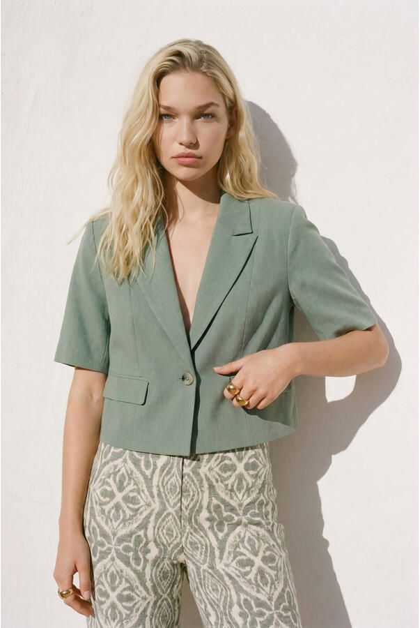 VERO MODA cropped blazer groen