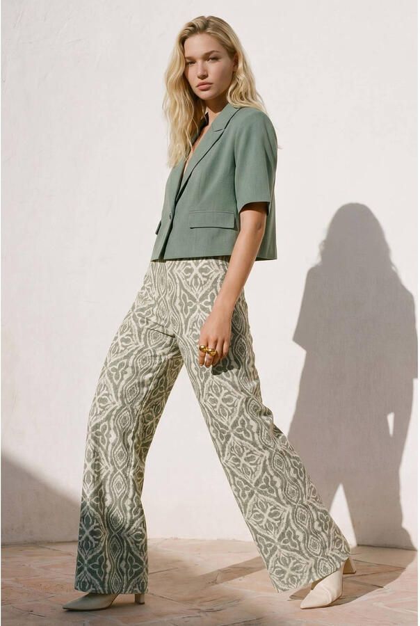 VERO MODA cropped blazer groen - Foto 2