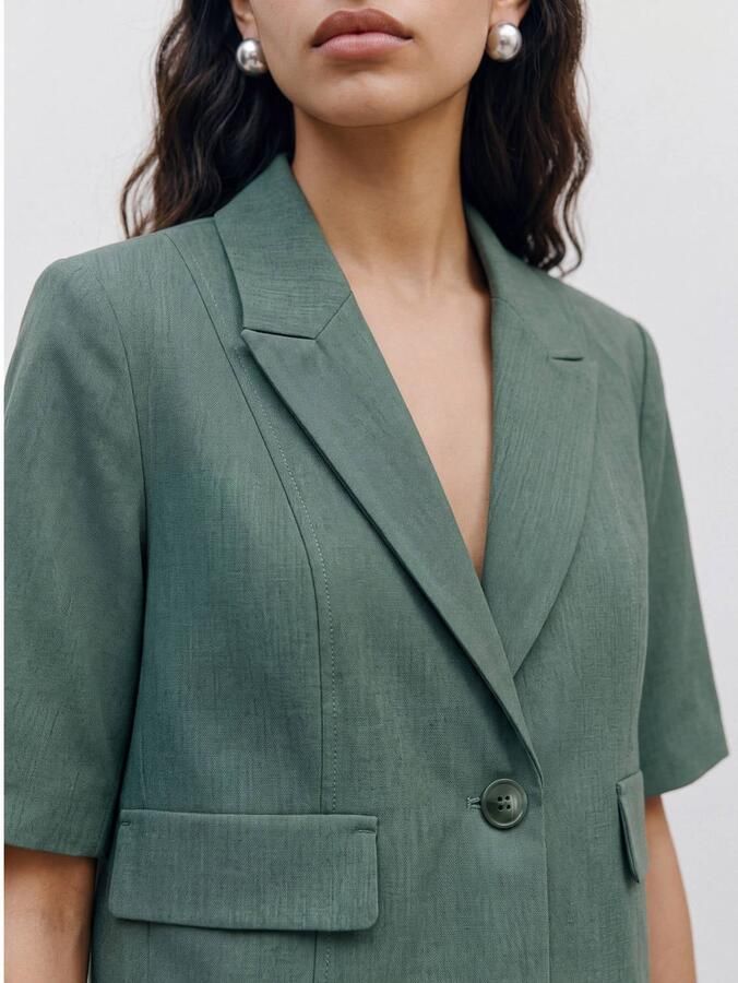 VERO MODA cropped blazer groen - Foto 2